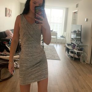 Black bead grey tight dress